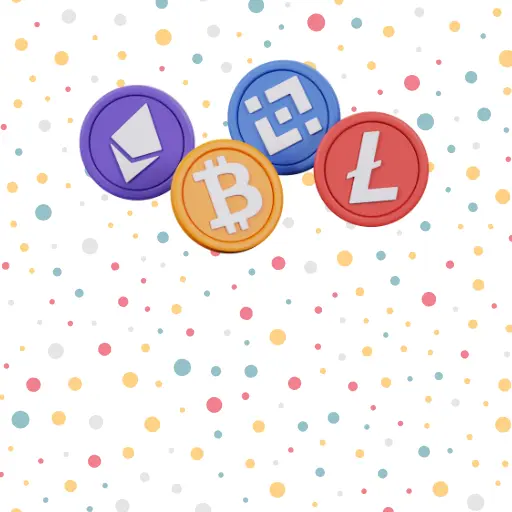 ビットコインを抱えた猫のイラストと「ゼロからの仮想通貨」という文字のブログプロフィール画像の背景