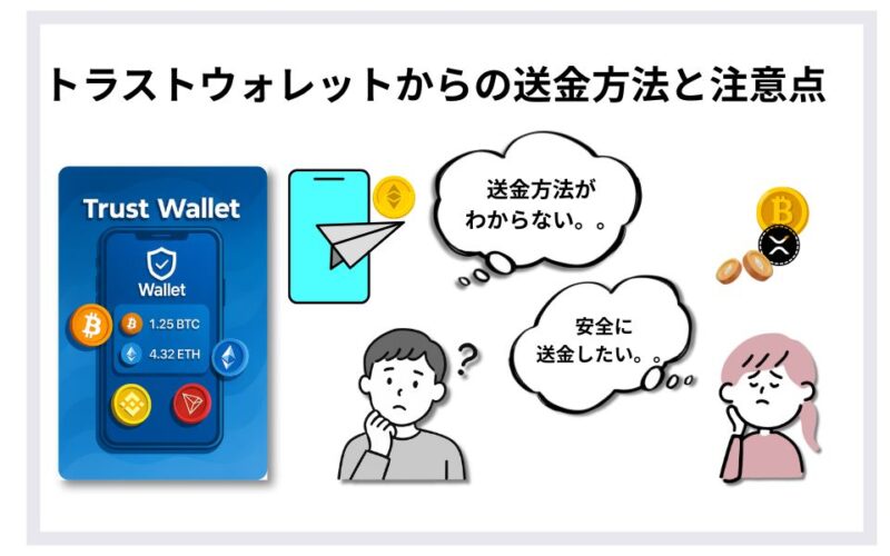 トラストウォレットから仮想通貨を送金する方法と注意点の図解